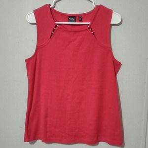 Rafaella Hot Pink Tank With Silver Detail Size Large